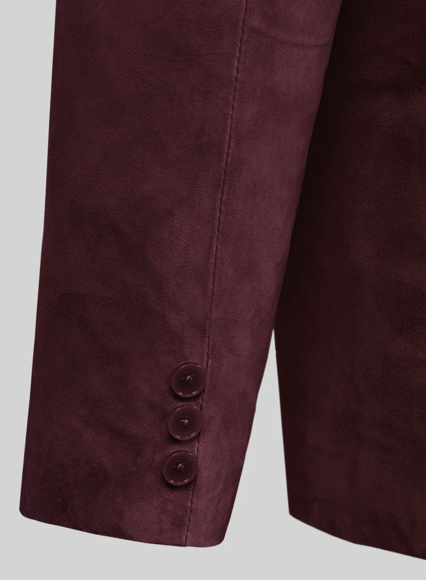 Grapevine Suede Leather Pea Coat - Image 4