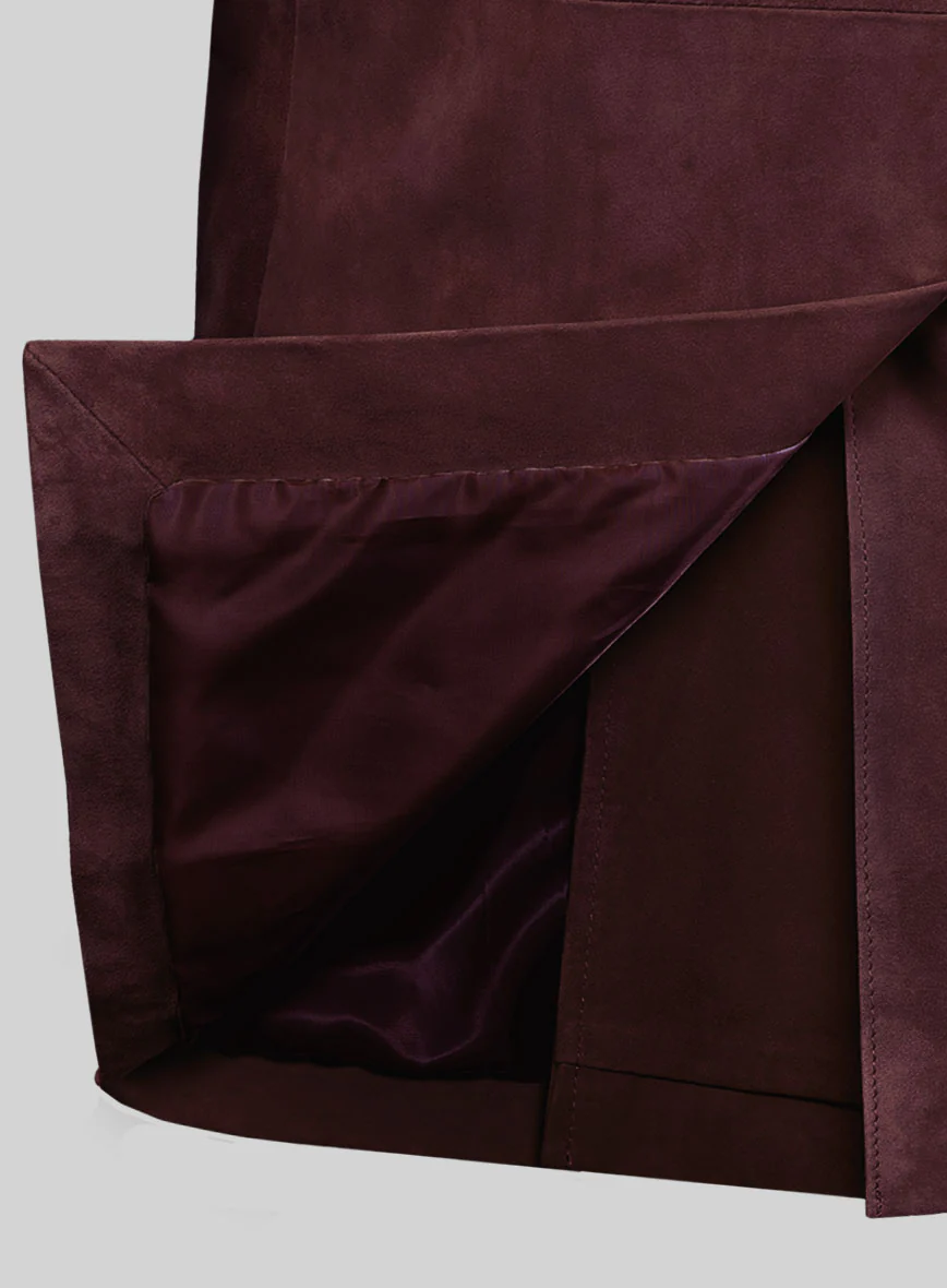 Grapevine Suede Leather Pea Coat - Image 5
