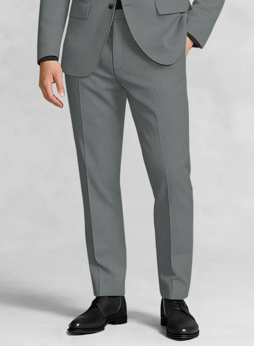 Gray Cotton Power Stretch Chino Pants