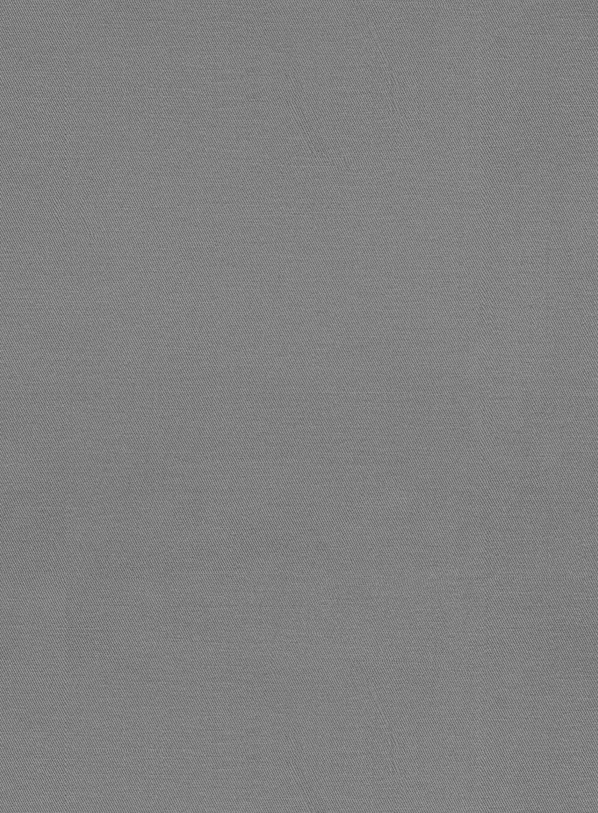 Gray Feather Cotton Canvas Stretch Pants - Image 3