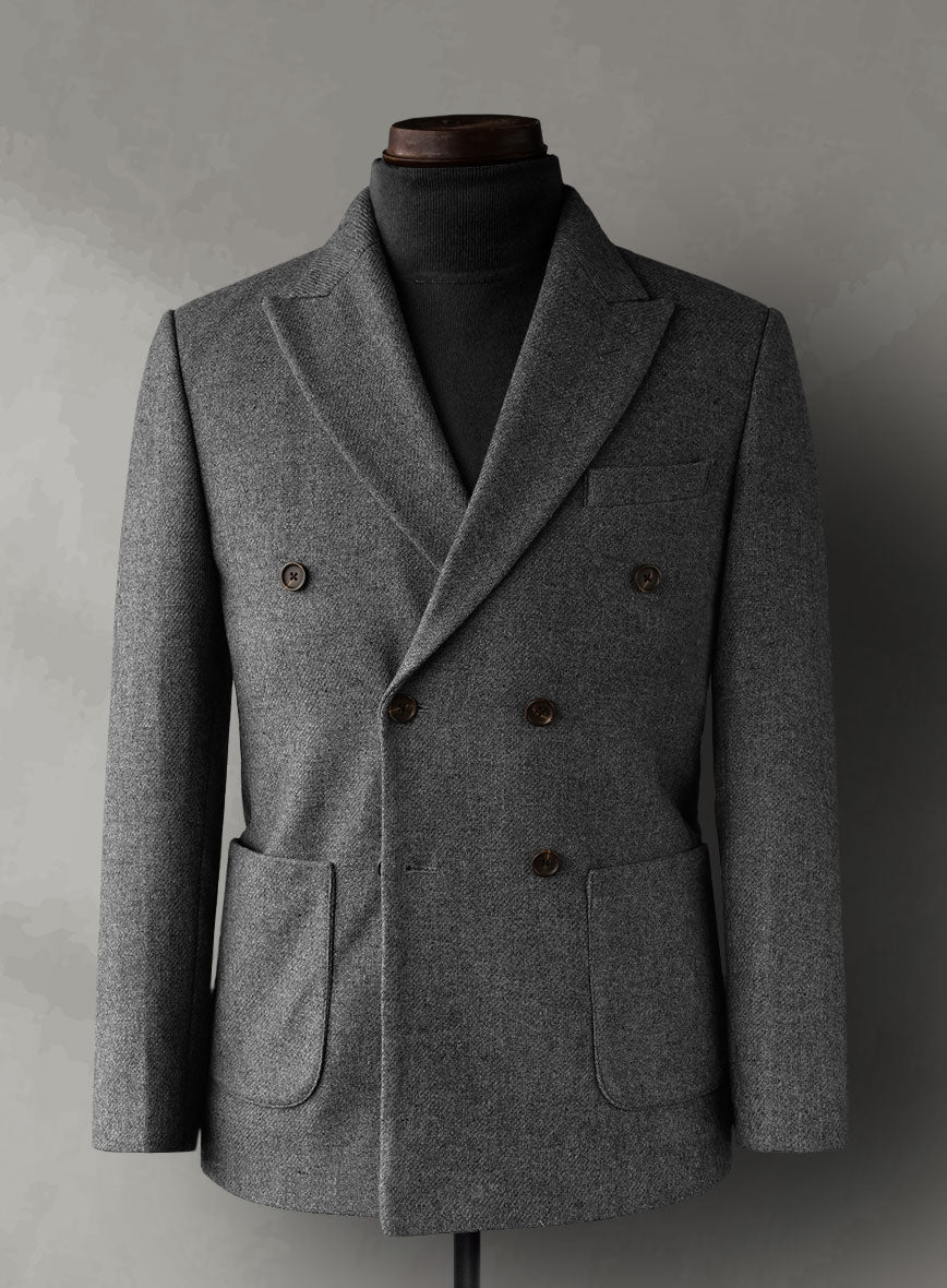 Gray Heavy Tweed Double Breasted Jacket II