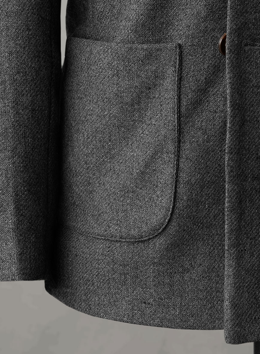 Gray Heavy Tweed Double Breasted Jacket II - Image 5