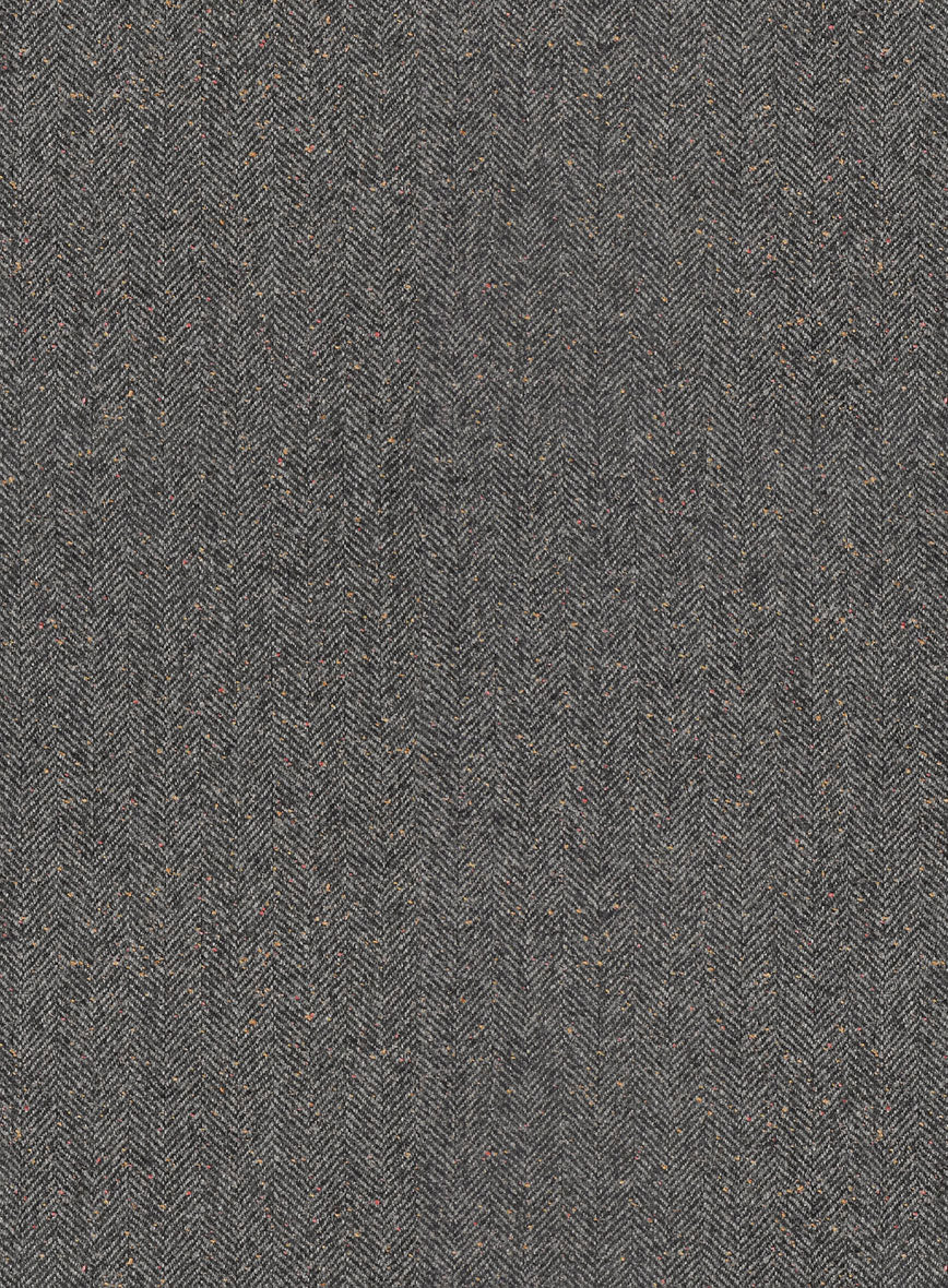Gray Herringbone Flecks Donegal Tweed Jacket - Image 4