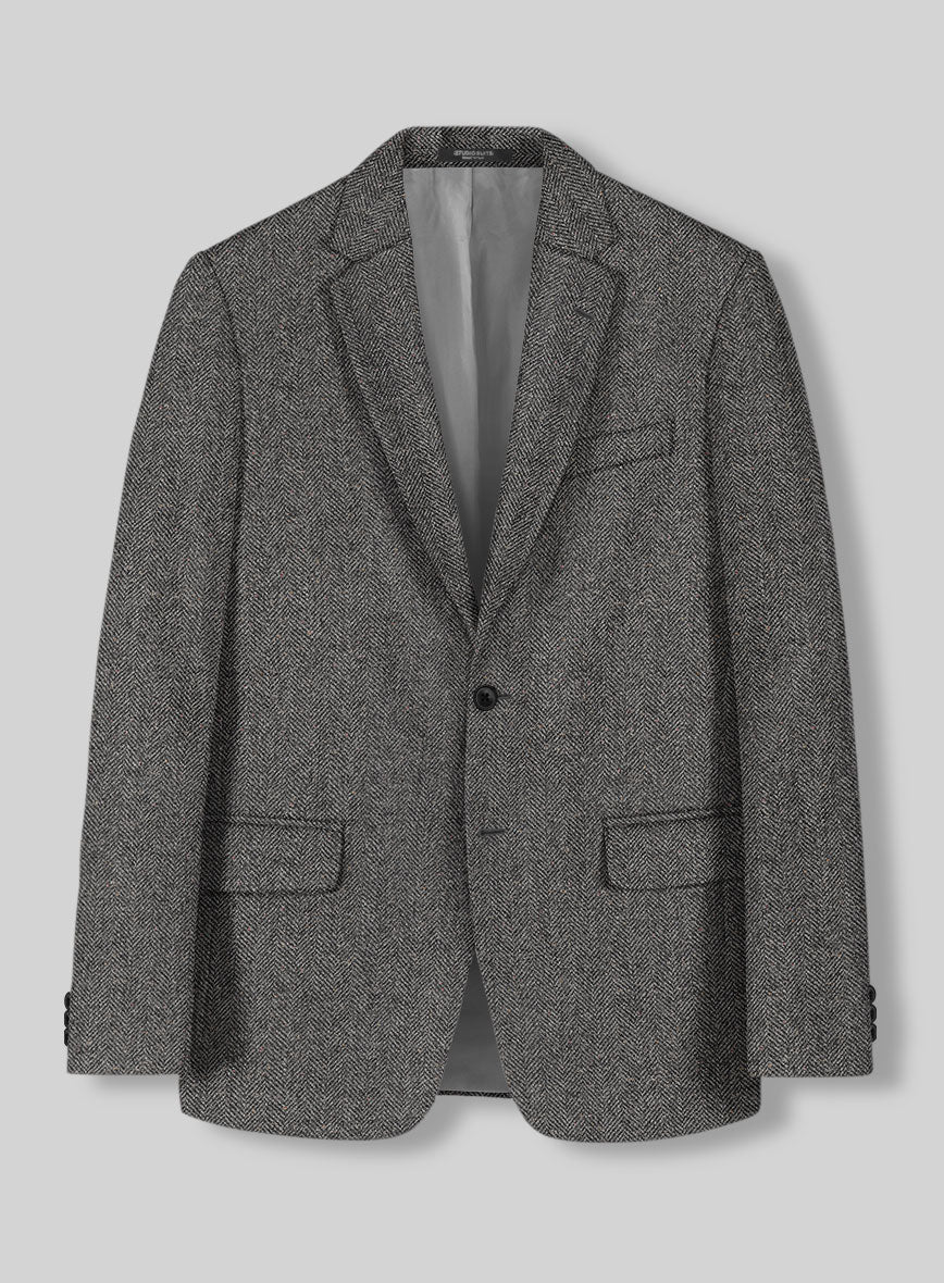 Gray Herringbone Flecks Donegal Tweed Suit - Image 5