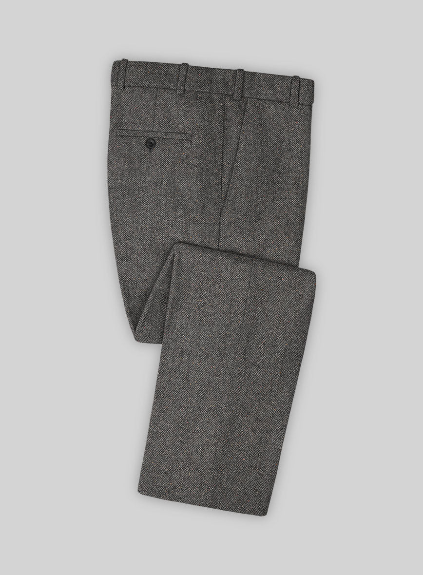 Gray Herringbone Flecks Donegal Tweed Suit - Image 7