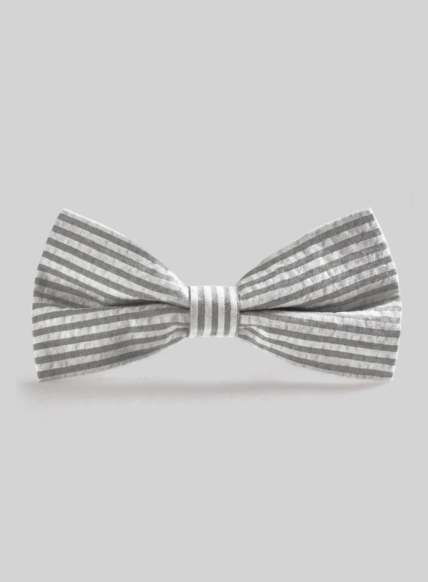 Gray Seersucker Bow