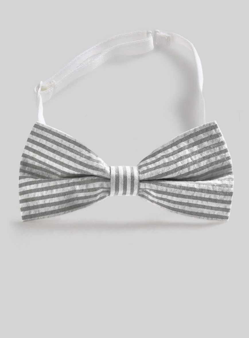 Gray Seersucker Bow - Image 2