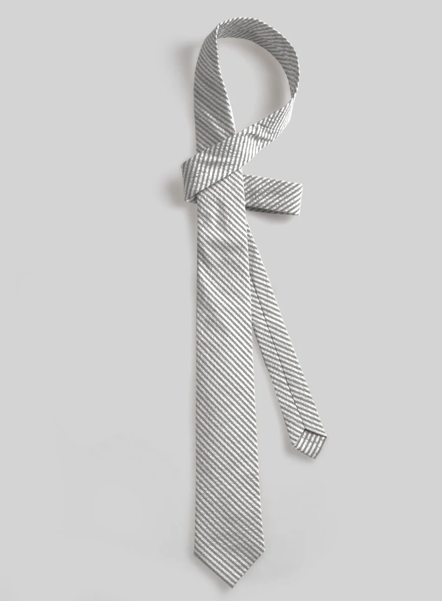 Gray Seersucker Tie - Image 2