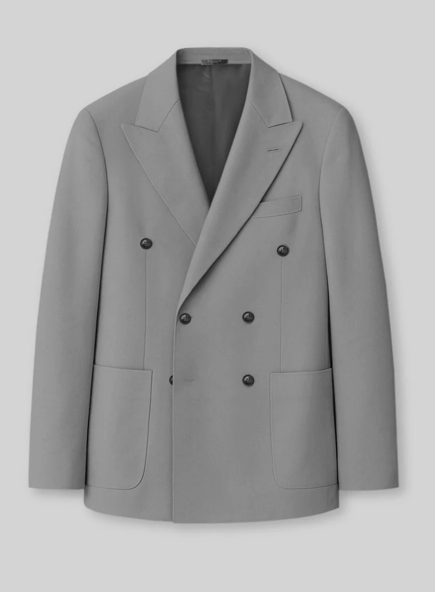 Gray Stretch Chino Double Breasted Jacket