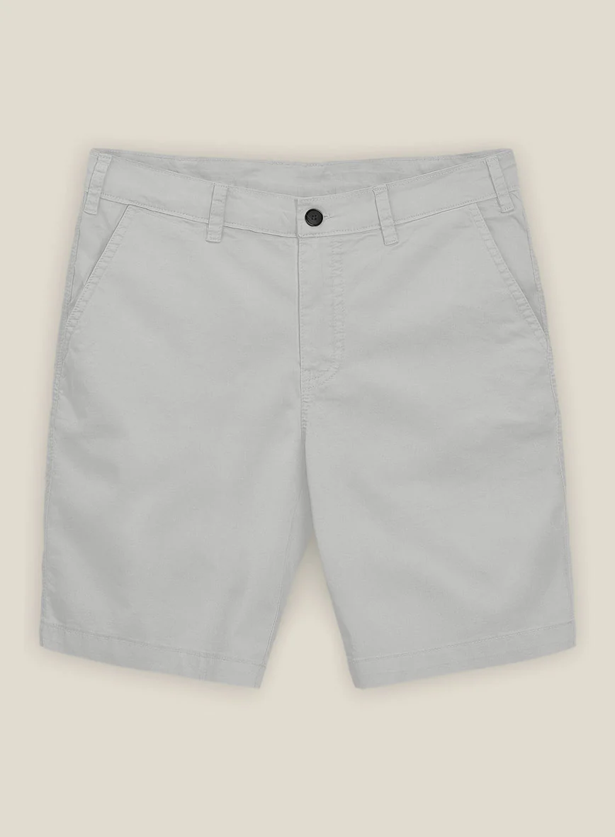 Light Gray Stretch Chino Shorts