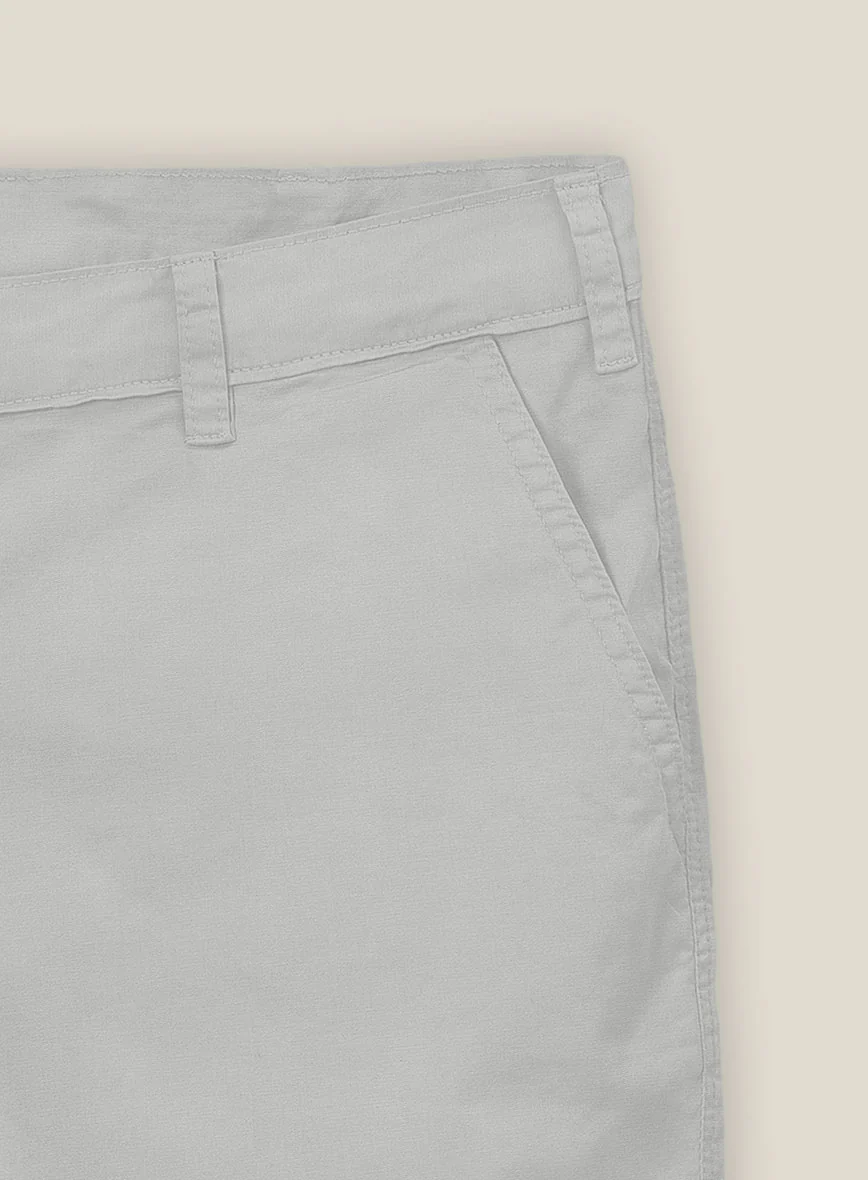 Light Gray Stretch Chino Shorts - Image 2
