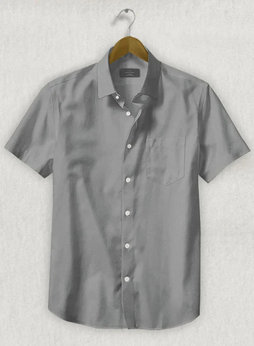 Gray Stretch Twill Shirt