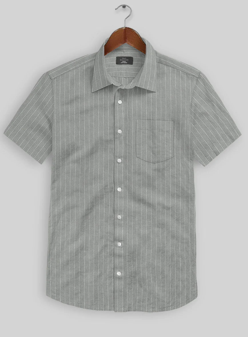 Gray Stripe Linen Shirt
