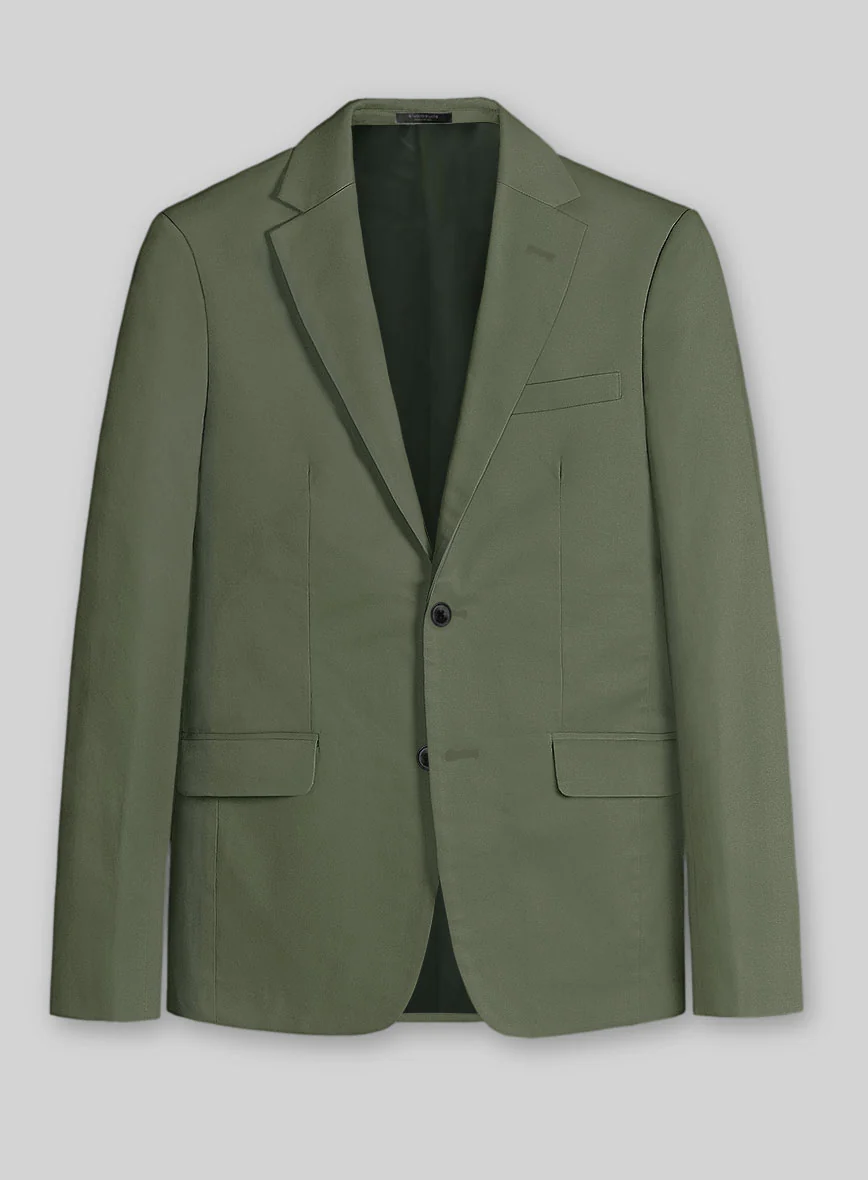 Green Cotton Power Stretch Chino Jacket