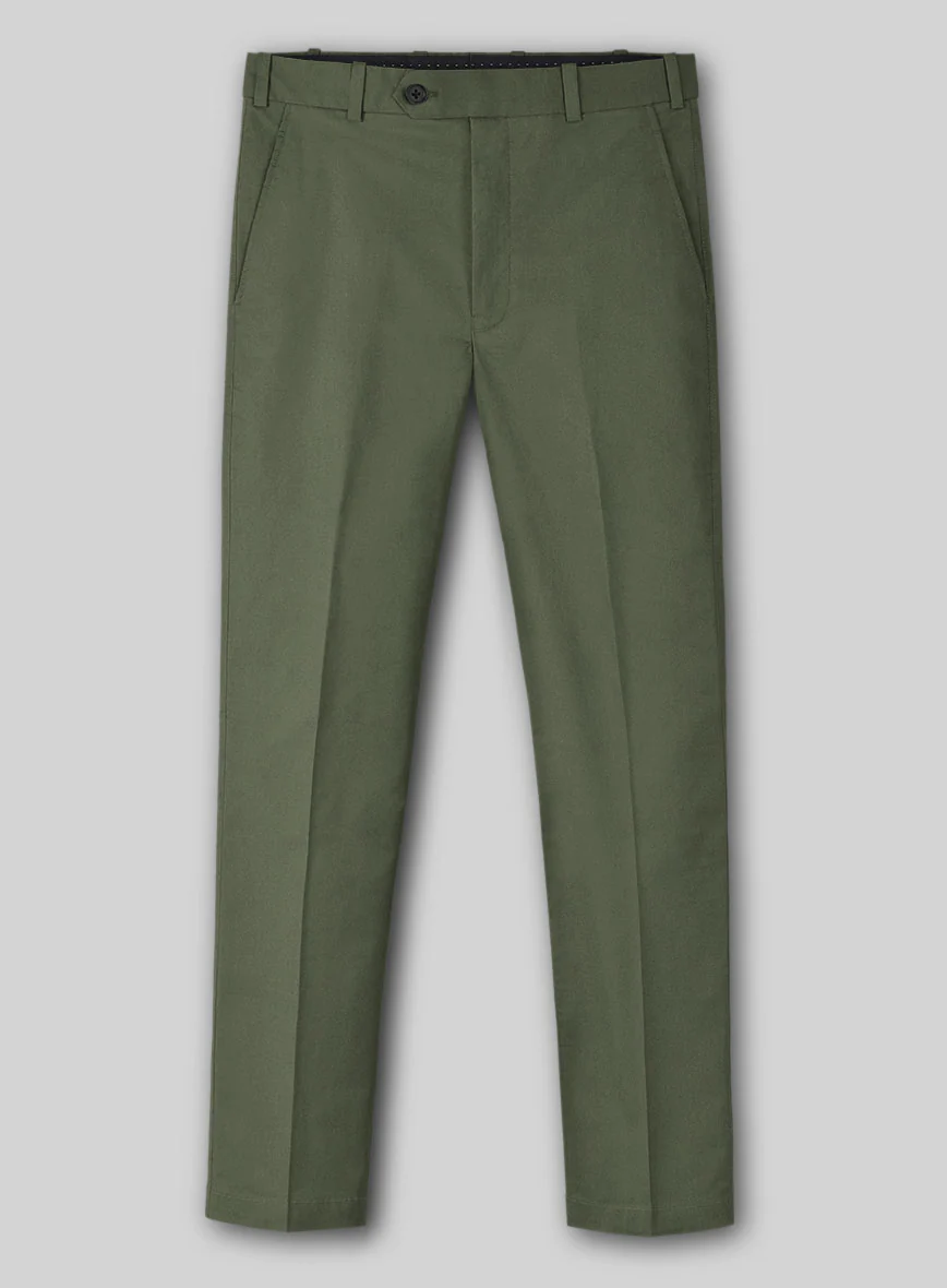 Green Cotton Power Stretch Chino Suit - Image 5