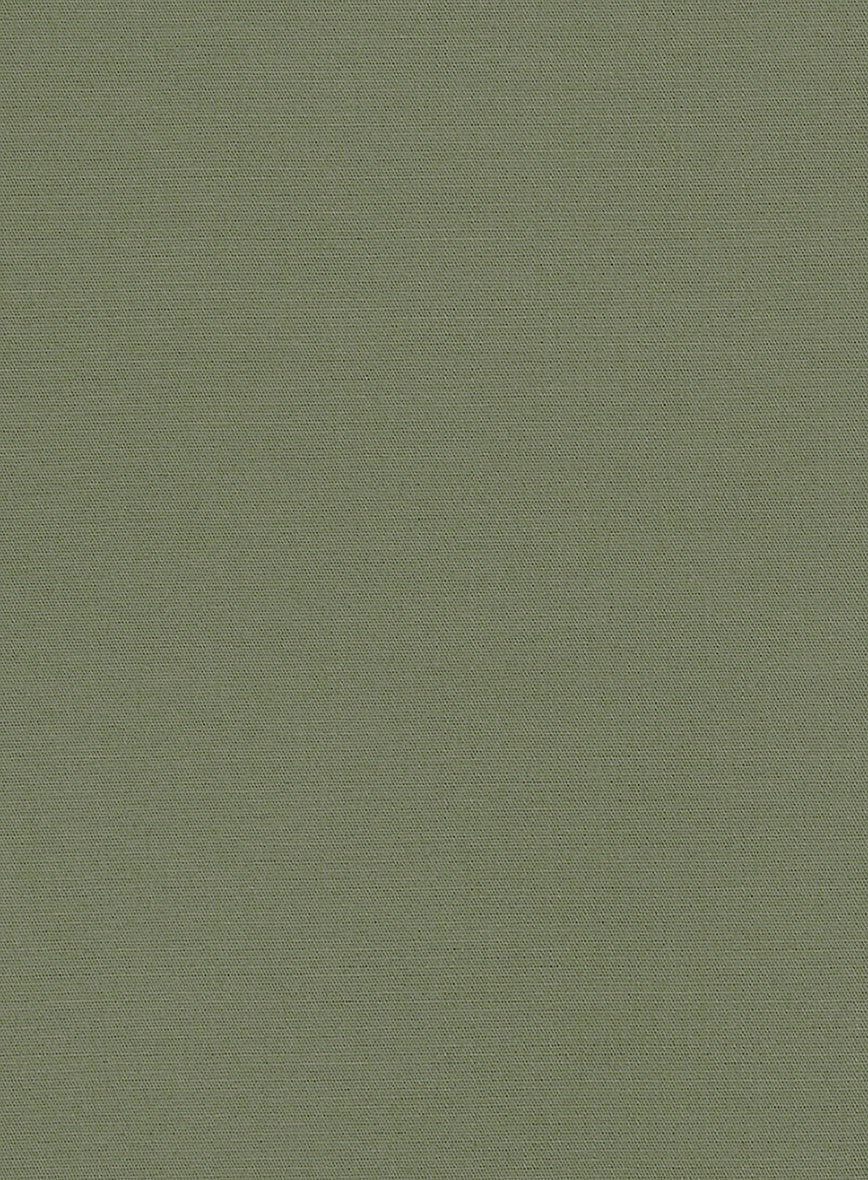 Green Feather Cotton Canvas Stretch Shorts - Image 5