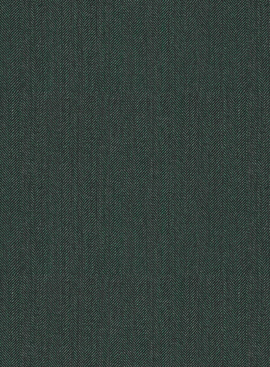 Green Herringbone Wool Jacket - Image 3