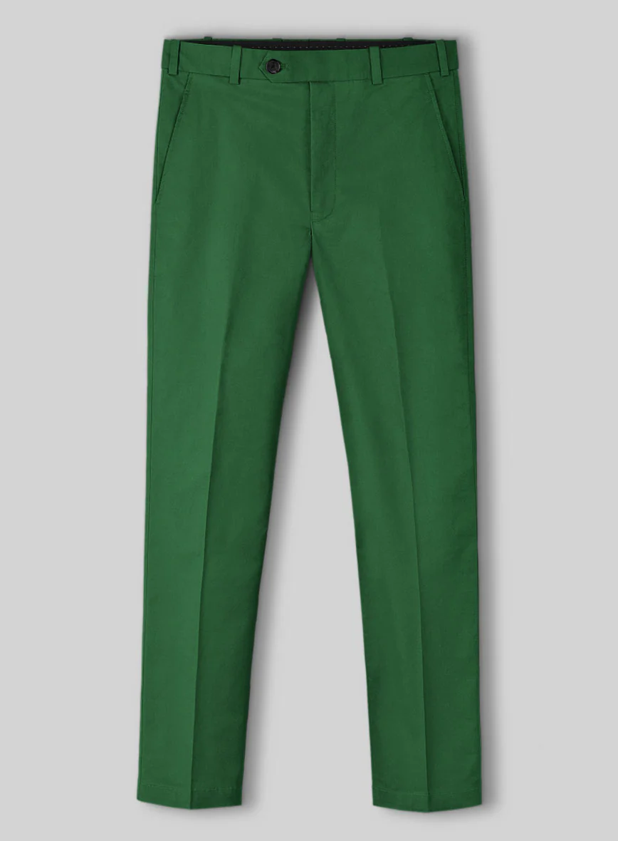 Green Napoli Stretch Light Weight Cotton Pants