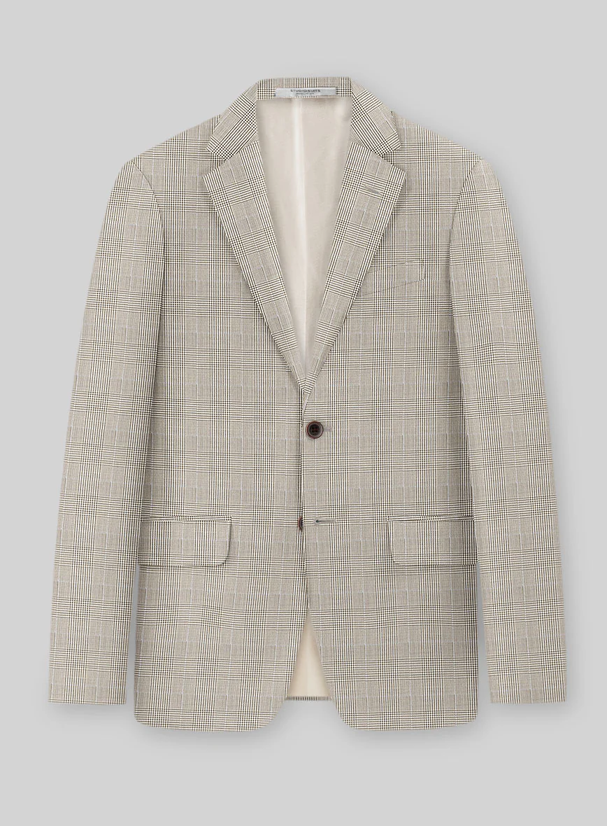 Guabello Beige Prince Of Wales Suit - Image 2
