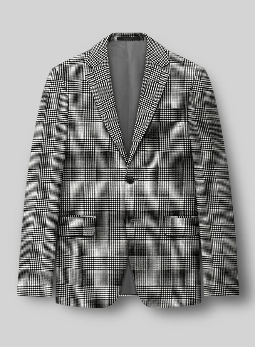 Guabello Black & White Wool Jersey Jacket