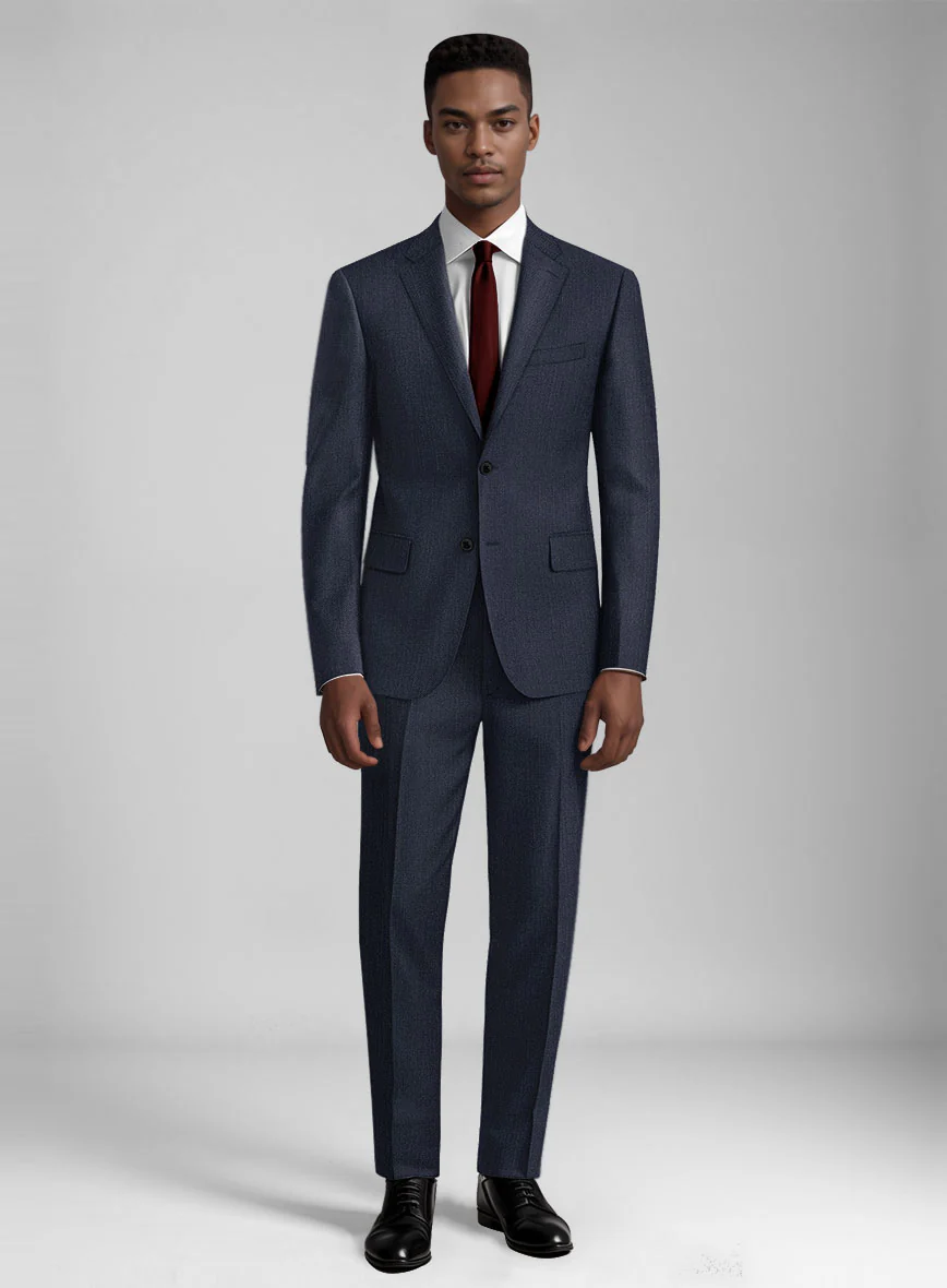 Guabello Blue Herringbone Suit