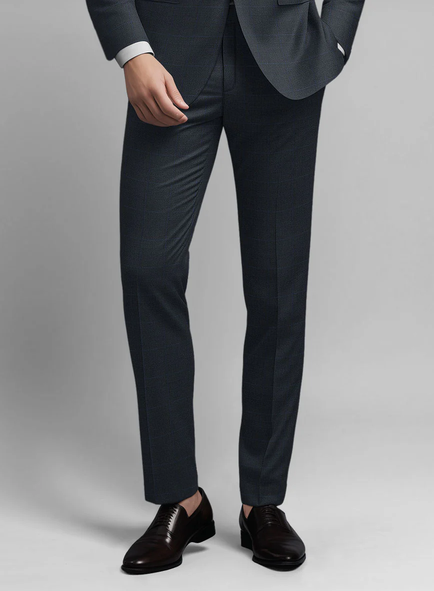 Guabello Blue Prince Of Wales Pants - Image 2