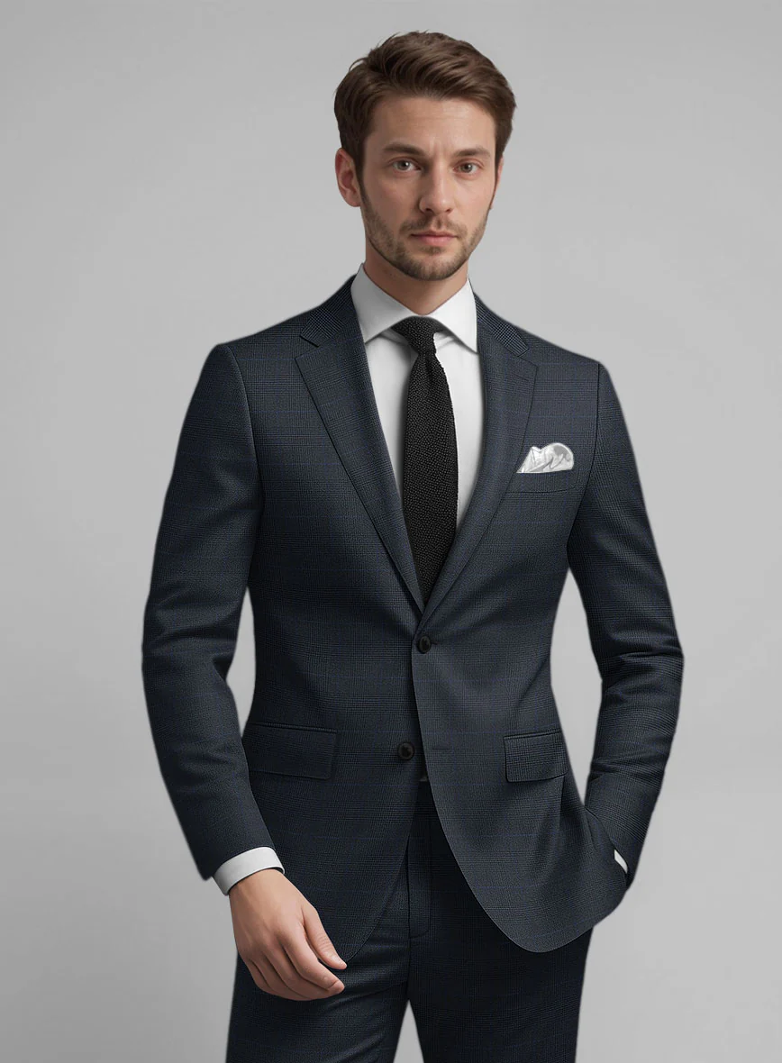Guabello Blue Prince Of Wales Suit - Image 3