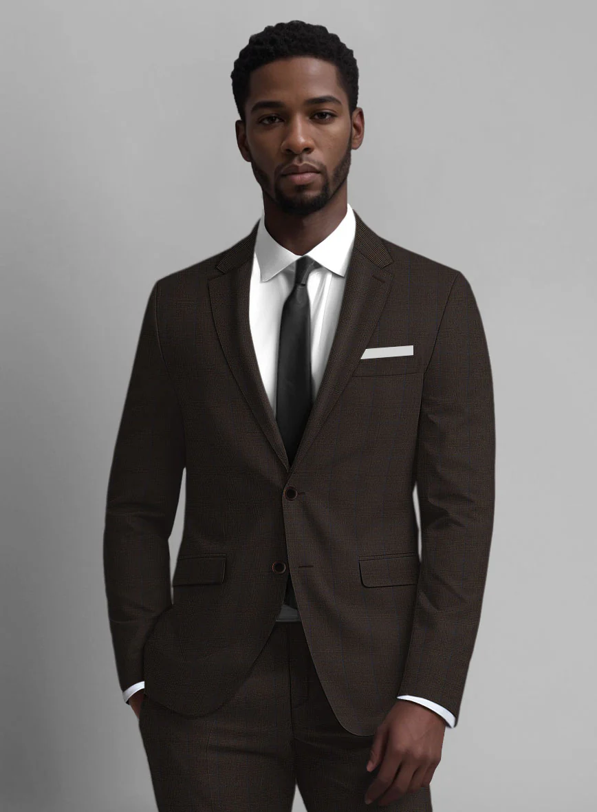 Guabello Brown Prince Of Wales Suit - Image 3