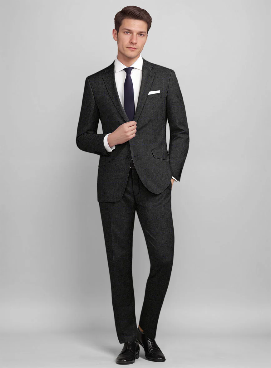 Guabello Charcoal Prince Of Wales Suit