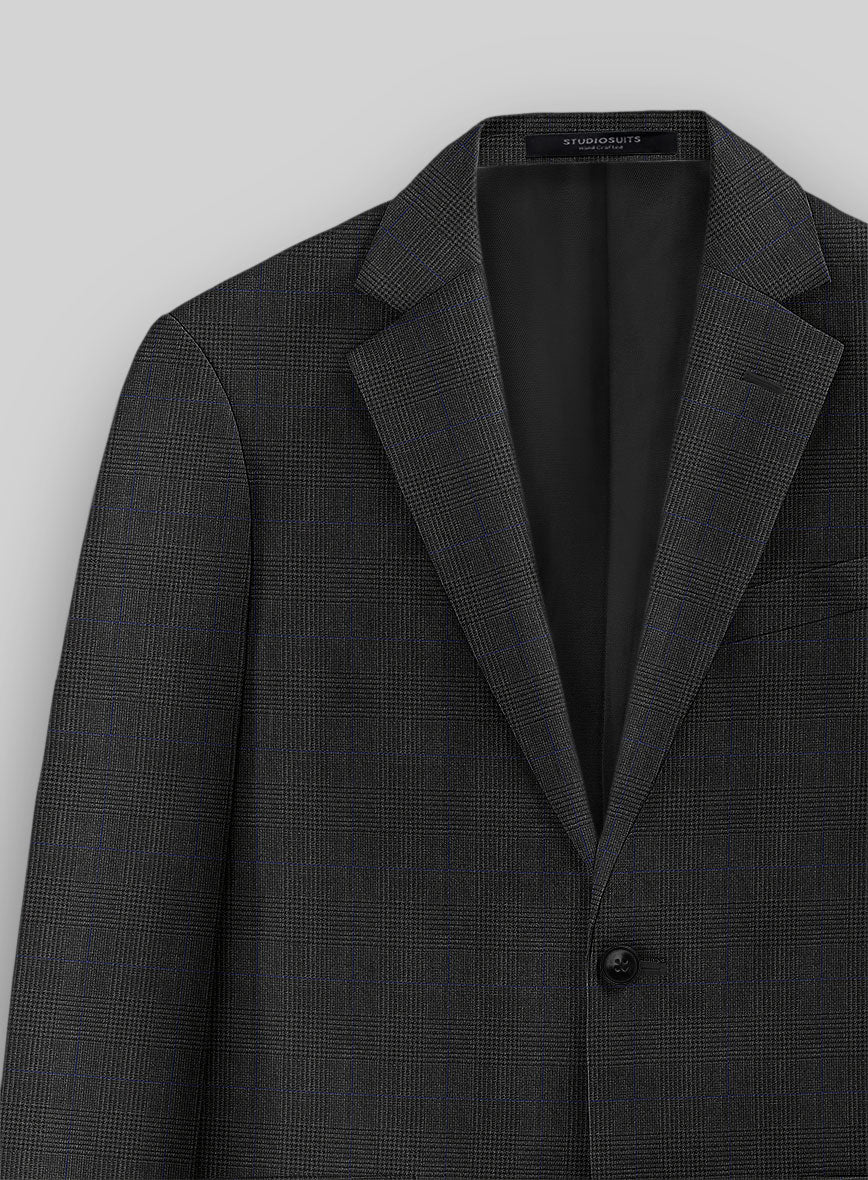 Guabello Charcoal Prince Of Wales Suit - Image 4