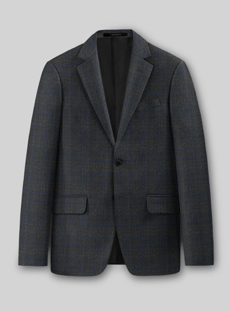 Guabello Charcoal Windowpane Jacket