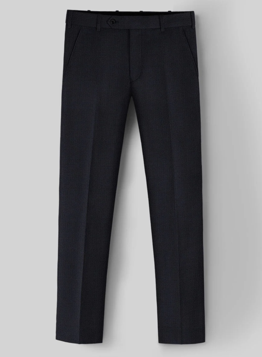 Guabello Dark Blue Herringbone Pants
