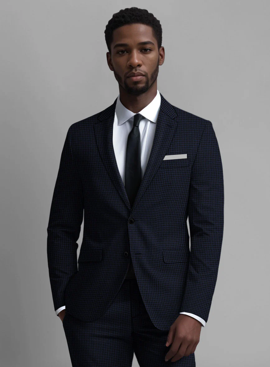 Guabello Dark Blue Houndstooth Suit - Image 2