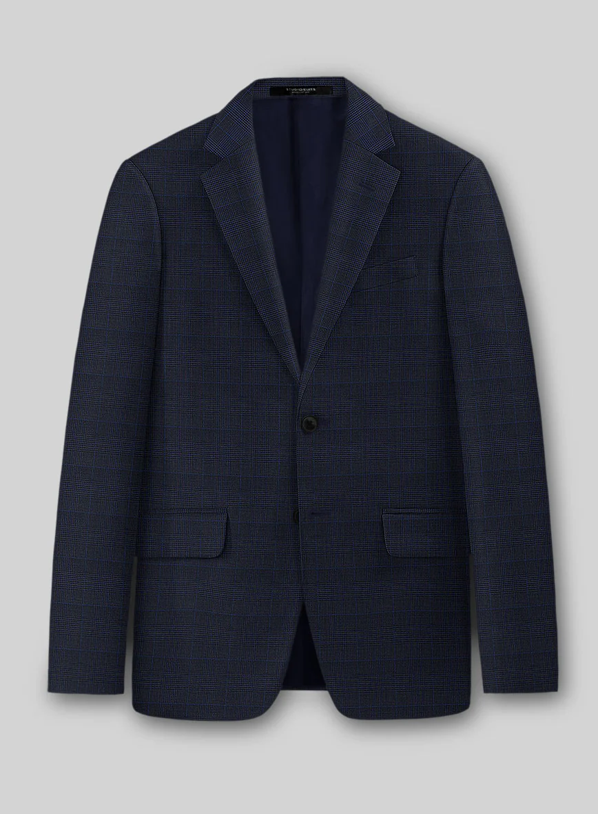 Guabello Dark Blue Prince Of Wales Jacket