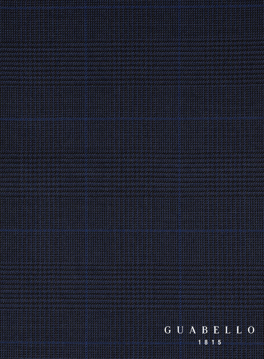Guabello Dark Blue Prince Of Wales Pants - Image 4