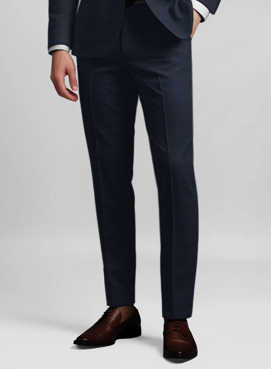 Guabello Dark Blue Prince Of Wales Suit - Image 6