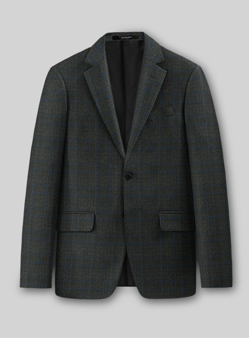 Guabello Gray Blue Windowpane Suit - Image 2