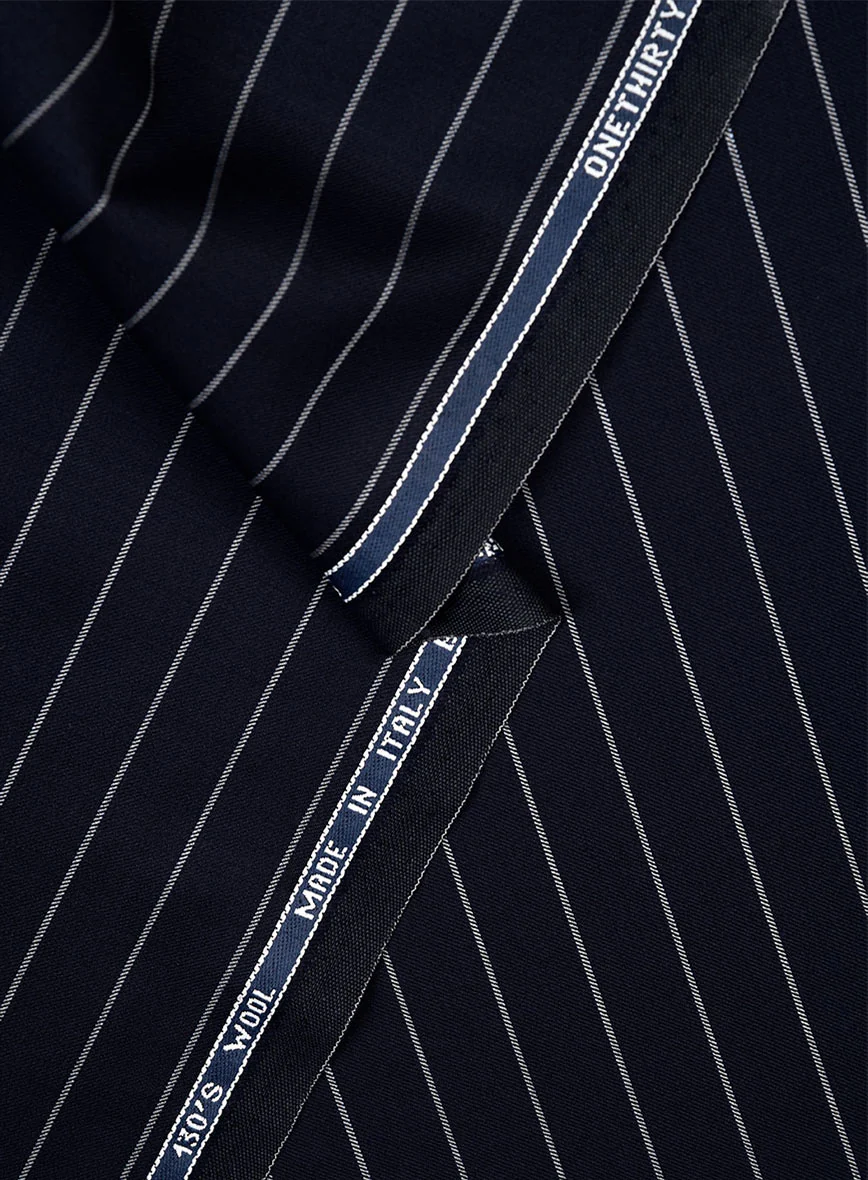 Guabello Navy Blue Rope Stripe Suit - Image 7