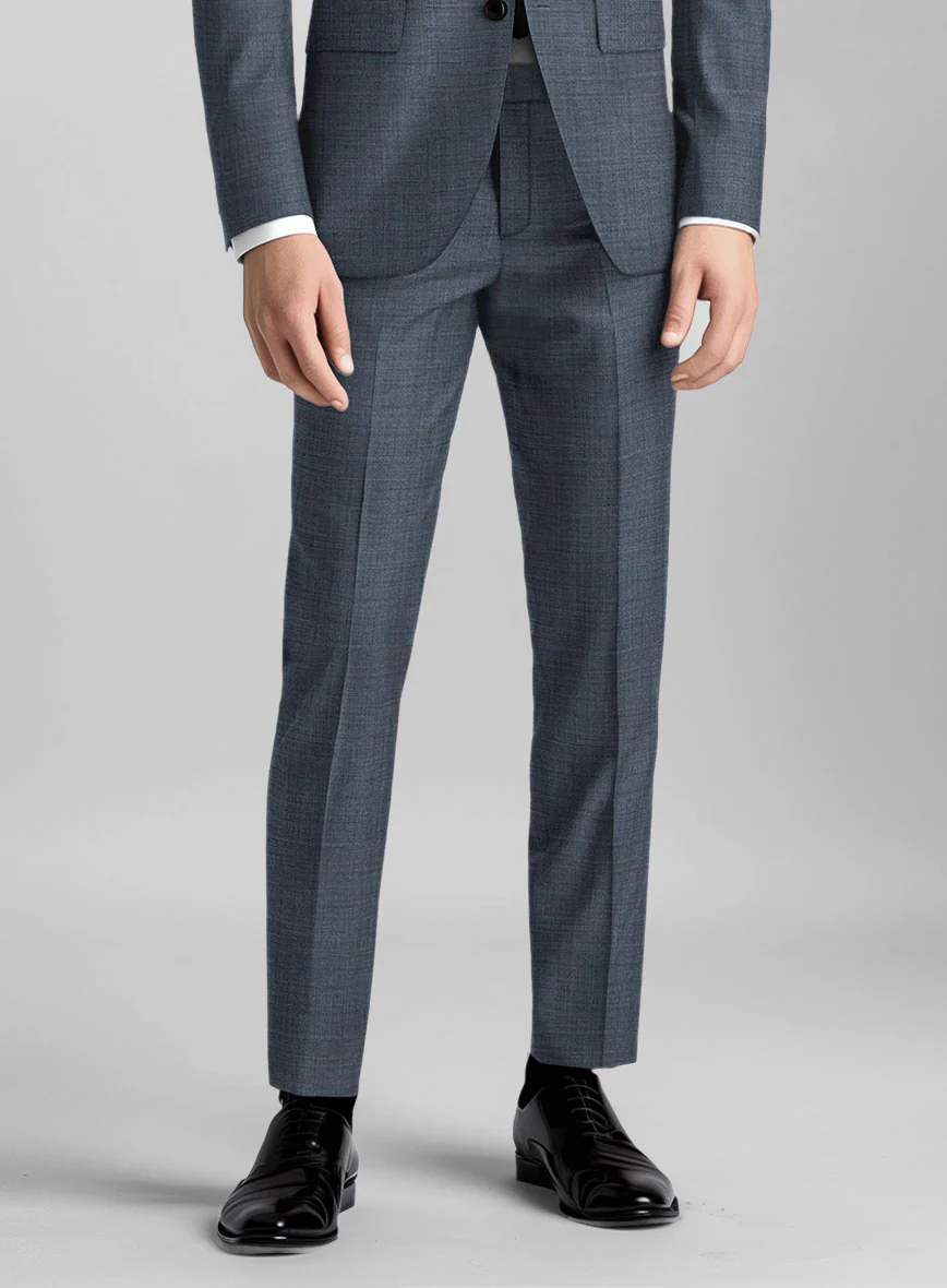 Guabello Steel Blue Sharkskin Pants - Image 2
