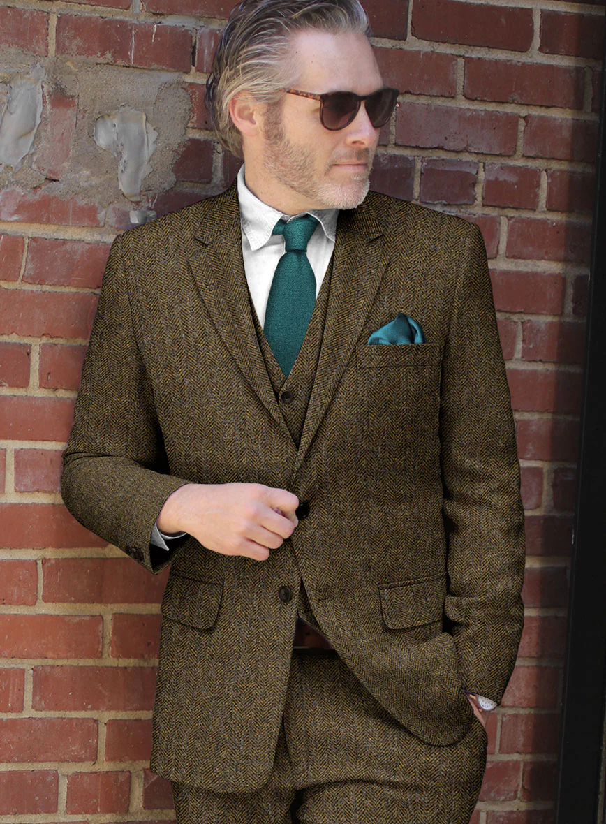 Haberdasher Mustard Brown Tweed Suit - Image 3