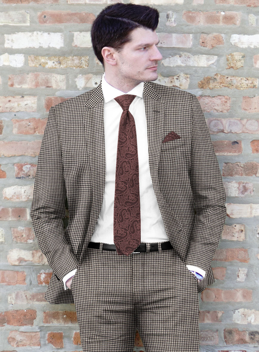 Hardy Minnis Beige Houndstooth Wool Suit - Image 4