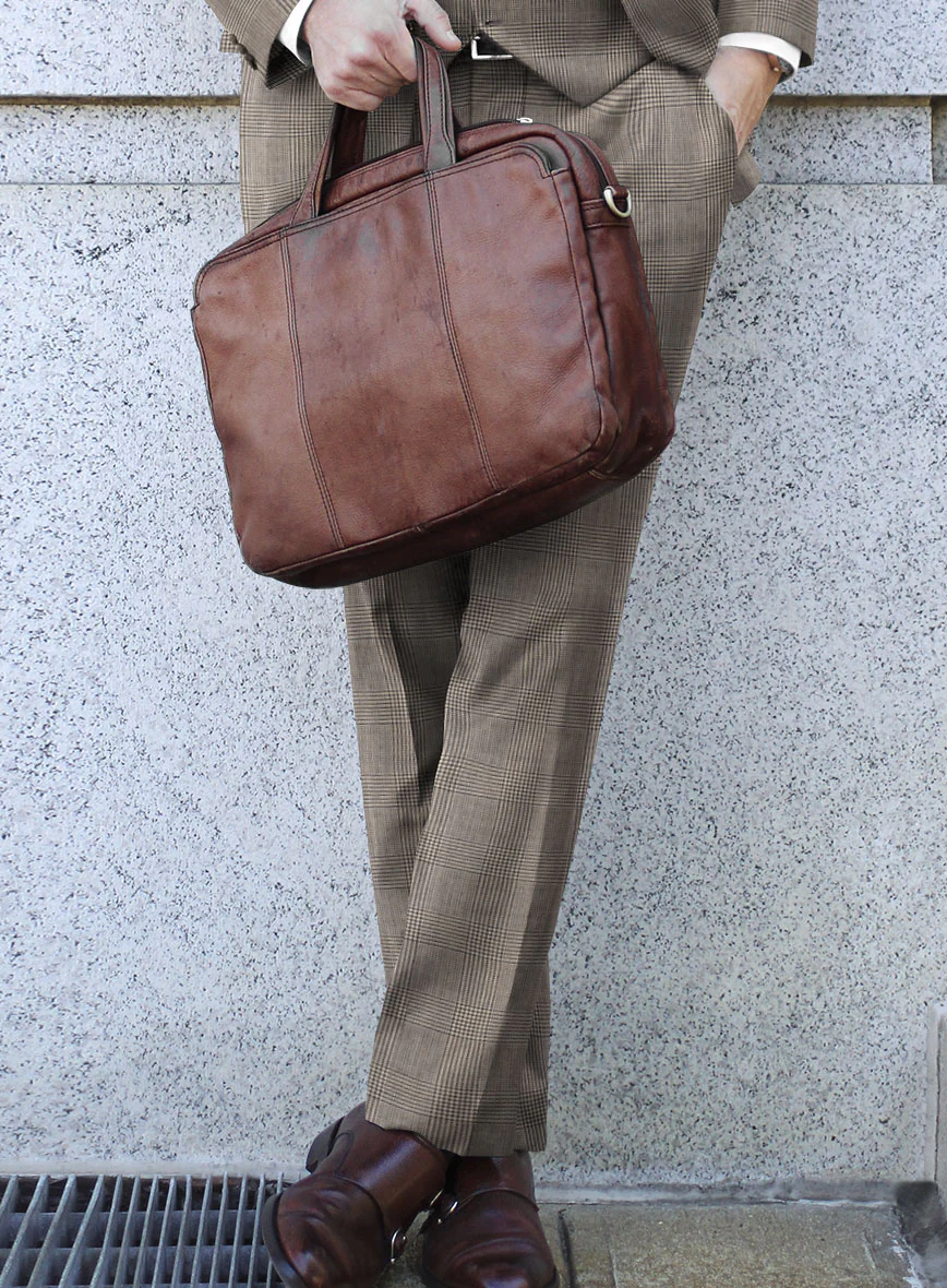 Hardy Minnis Beige Prince of Wales Wool Pants - Image 2