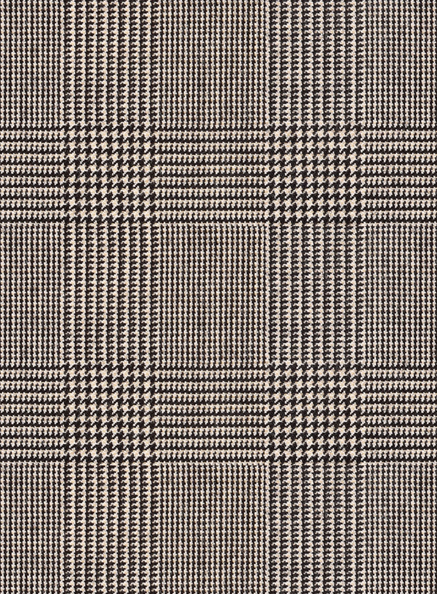 Hardy Minnis Beige Prince of Wales Wool Pants - Image 3