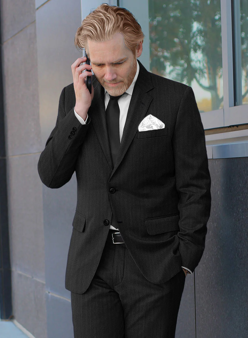 Hardy Minnis Black Herringbone Wool Jacket - Image 2