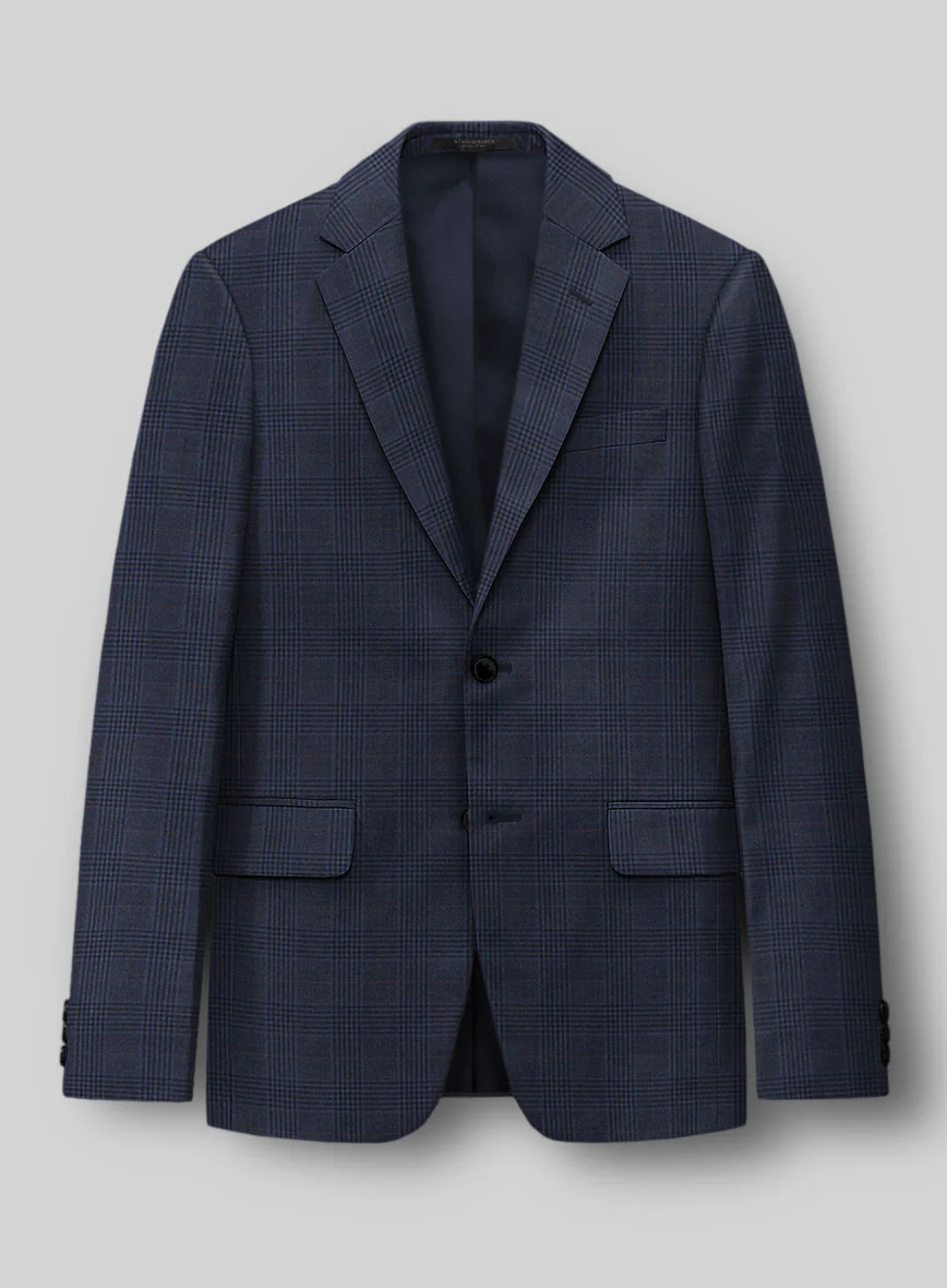 Hardy Minnis Blue Checks Wool Jacket