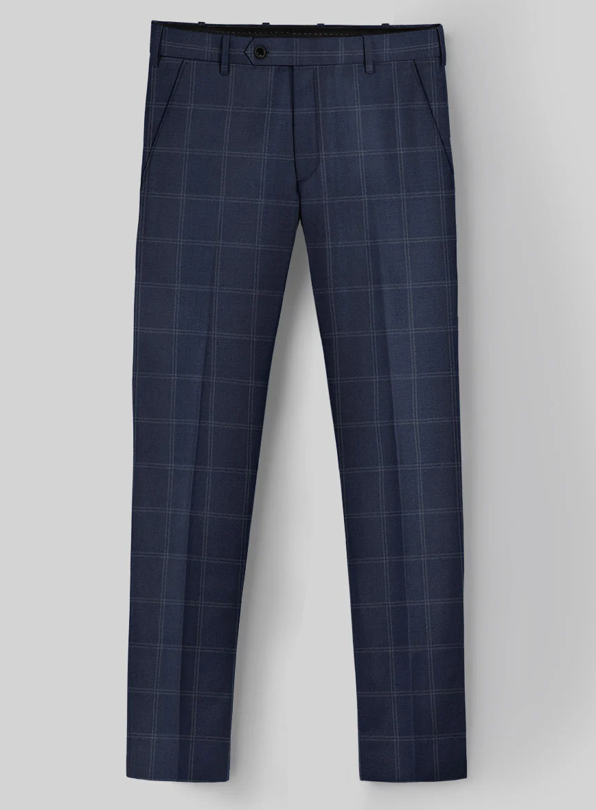 Hardy Minnis Blue Windowpane Wool Suit - Image 6