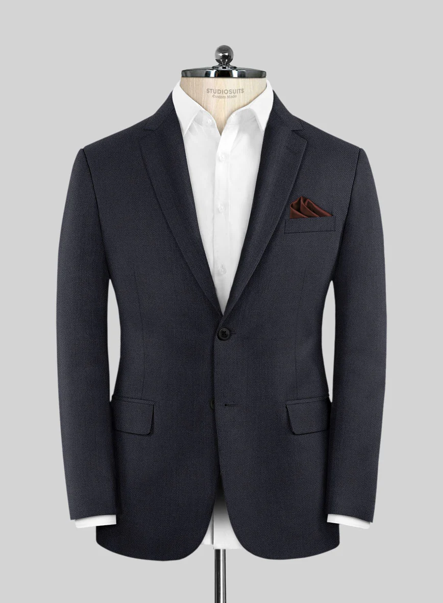 Hardy Minnis Caravel Dark Blue Wool Jacket - Image 3