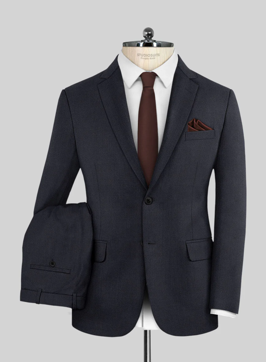Hardy Minnis Caravel Dark Blue Wool Suit
