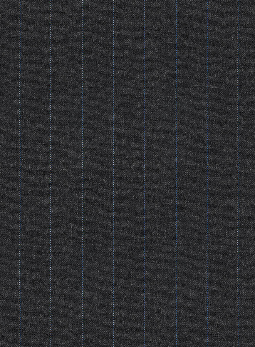 Hardy Minnis Charcoal Chalkstripe Wool Pants - Image 3