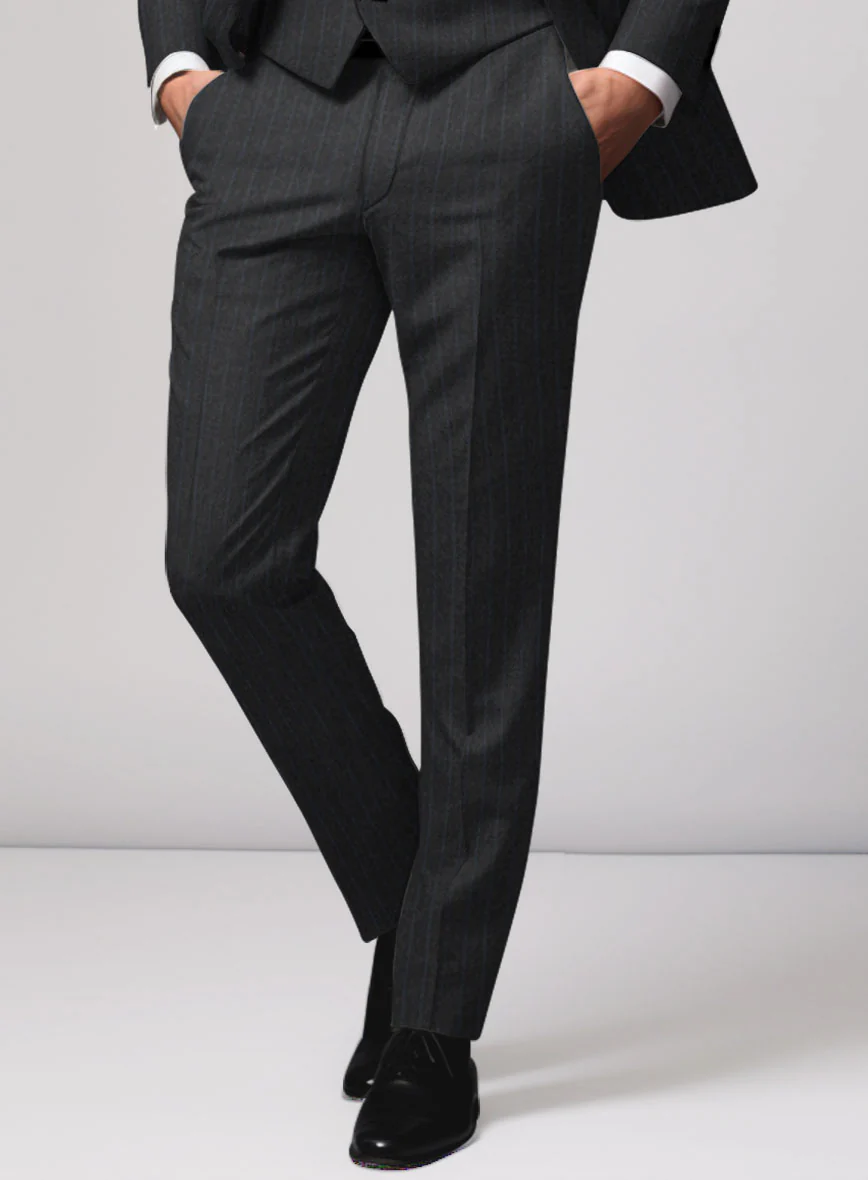 Hardy Minnis Charcoal Chalkstripe Wool Suit - Image 7